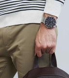 Lorus Mens Chronograph Day Date Black Dial Silver Stainless Steel Bracelet Watch RW635AX5 - Gadgetize