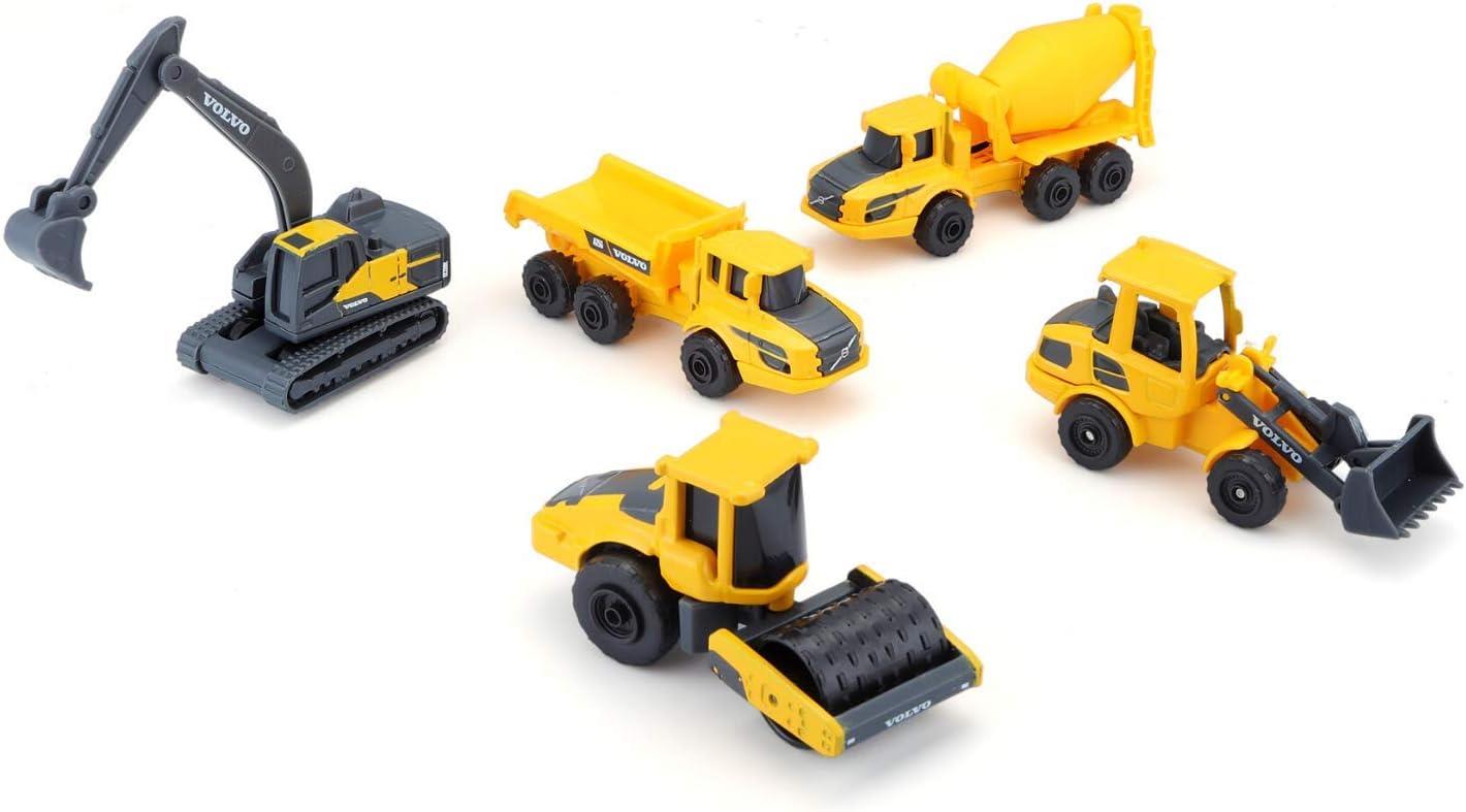Maisto Mini Working Machines VOLVO CONSTUCTION 5 PACK – Incredibly Detailed Die - Cast Replica Collectible Model - Gadgetize