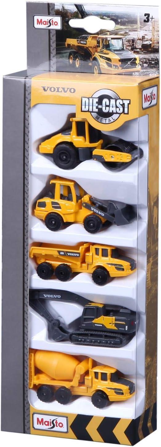 Maisto Mini Working Machines VOLVO CONSTUCTION 5 PACK – Incredibly Detailed Die - Cast Replica Collectible Model - Gadgetize