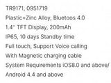 M.TK Blue tooth Support voice calling, Color Screen, Touch Screen with waterproof Gun Black Smart Watch - Gadgetize