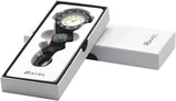 Ravel Mens Fashion Black Nylon Clip - On Carabiner with Compass and Luminous Dial Analogue Watch - Gadgetize