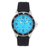 Ravel Mens Sports Blue Dial Black Silicone Strap Watch