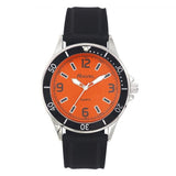 Ravel Mens Sports Orange Dial Black Silicone Strap Watch - Gadgetize