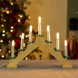 The Christmas Workshop Wooden Christmas Candle Bridge Pine Wood Finish- 70730