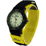 Relda Children's Analogue Nite-Glo Quartz Luminous Dial Yellow & Black Velcro Strap Girls/Boy Watch REL59