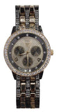 NY LONDON GENTS BLING WATCH  PI-7554 GOLD-BLK