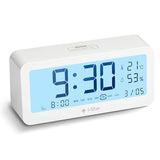 i-Star Portable White Alarm Clock with Temperature and Humidity- 90081PI