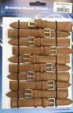 Leather Brown Tan Extra Long Watch Straps Pk10 20mm 1003