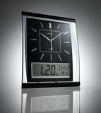 AMPLUS Silent Sweep Wall Clock With Large Digital Month/Date/Day Calendar Display In BLACK