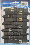 Black Leather Extra Long Watch Straps Pk10 size 20mm 1002BK