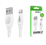 Advanced Accessories CharAA CHARGE-IT (1M) 8 Pin USB Data Cable for Apple Lightning devices - 1 Meter-White