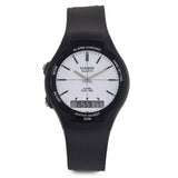 Casio Men's Black Rubber Quartz Watch White Dial AW-90H-7EVDF