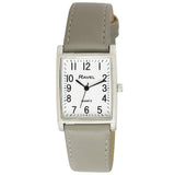 Ravel Men's Fashion Rectangle Shape Dial Grey Leather Strap Watch R0120.13.1A