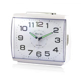 Ravel Large Square Retro Bedside / Mantle Quartz Alarm Clock - White RC037.4