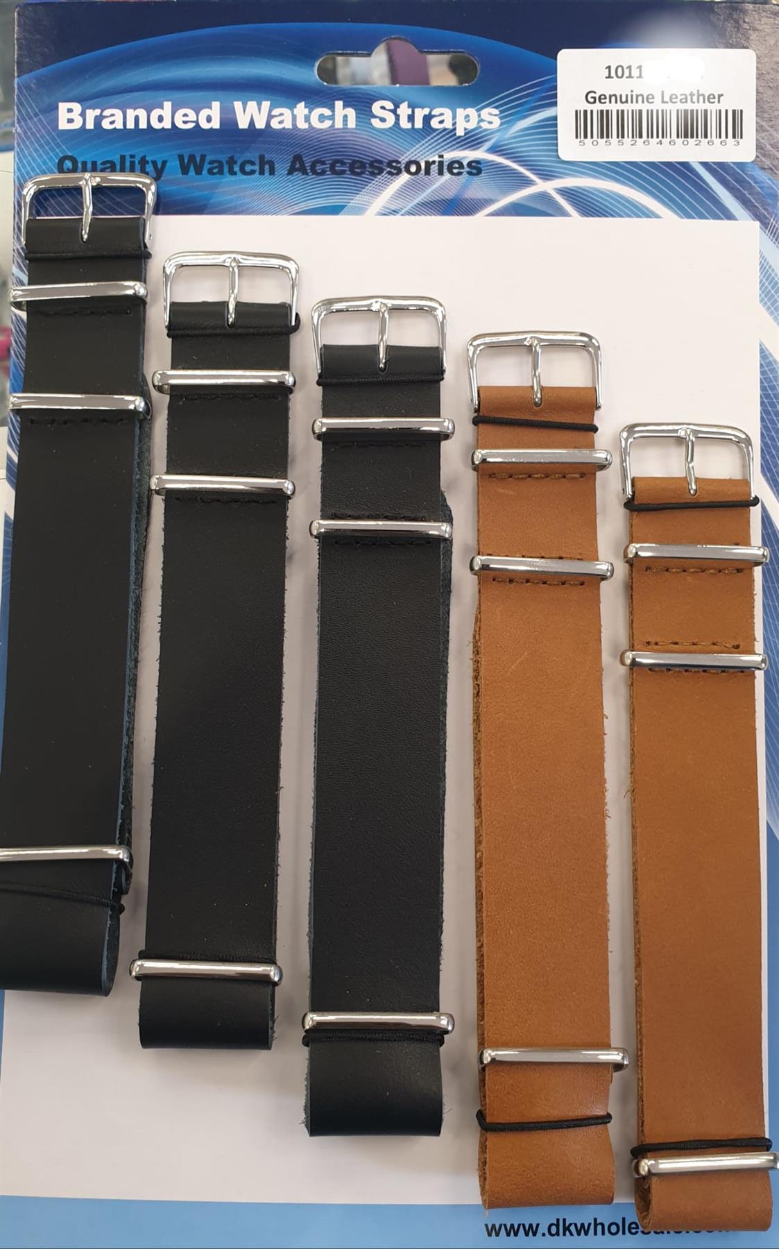1011 Black & Brown Quality Leather Straps 18mm