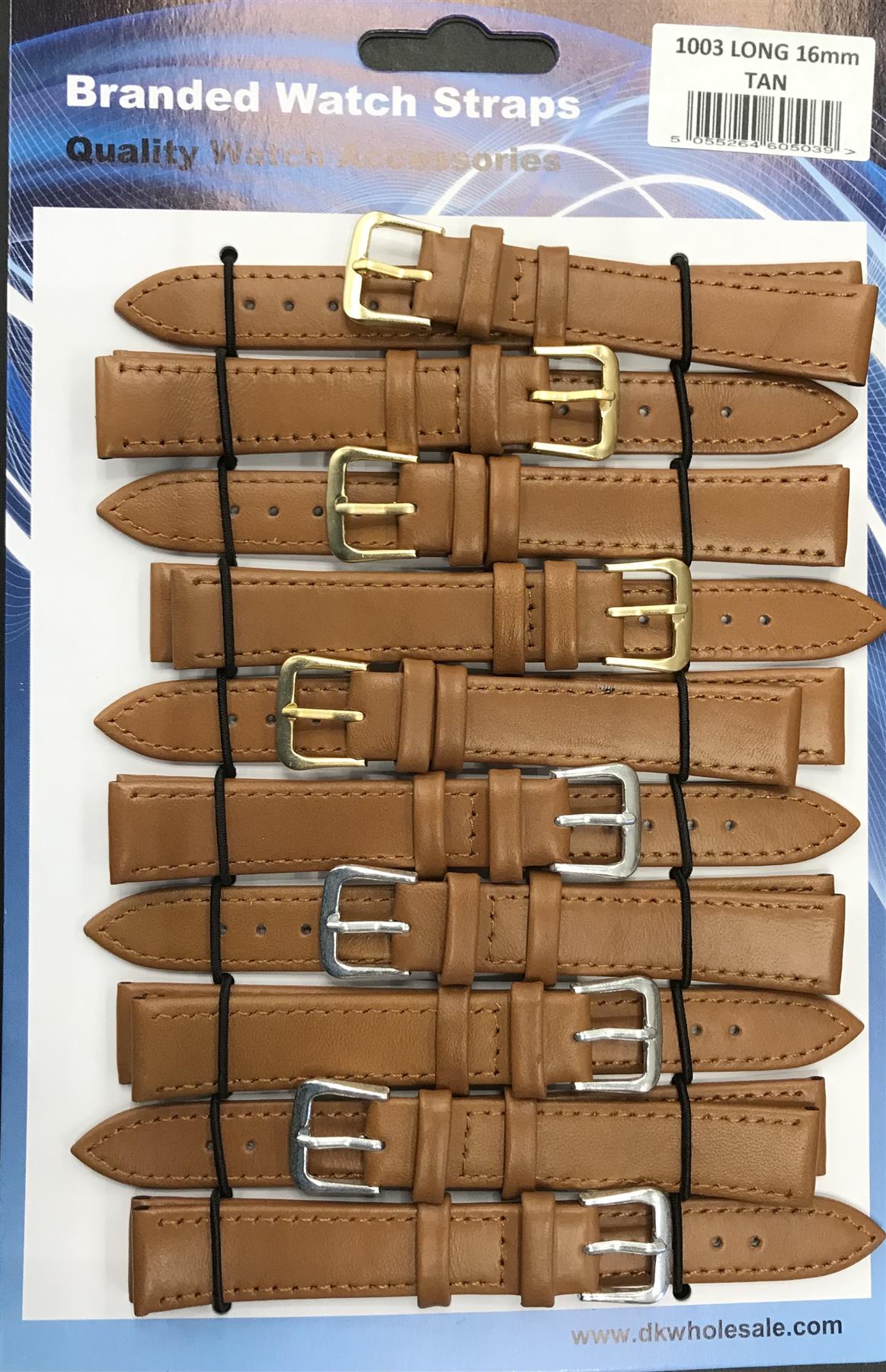 Leather Brown Tan Extra Long Watch Straps Pk10 14mm 1003