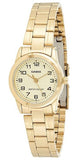 Casio Women's Gold Dial Stainless Steel Band Dress Watch - LTP-V001G-9BUDF