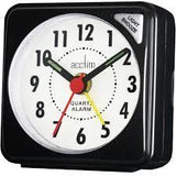 Acctim Ingot Quartz Travel Alarm Clock Light & Snooze - Black - 25/738BB