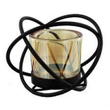 Hestia Tealight Candle Holder Smoked Glass Knot Style HE671