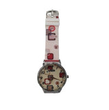 Relda Ladies Analogue Red Square Pink Silicone Strap Watch REL101
