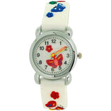 Relda Children's Analogue 3D Multicolor Butterfly White Silicone Strap Girl's Watch REL40