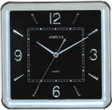 Amplus Quite Sweep Second Hand With Night Sensor Gold Bezel & Numbers Black Face Wall Clock PW165-17B