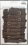 Brown Leather Watch Straps Pk10 size 22mm 1001BK
