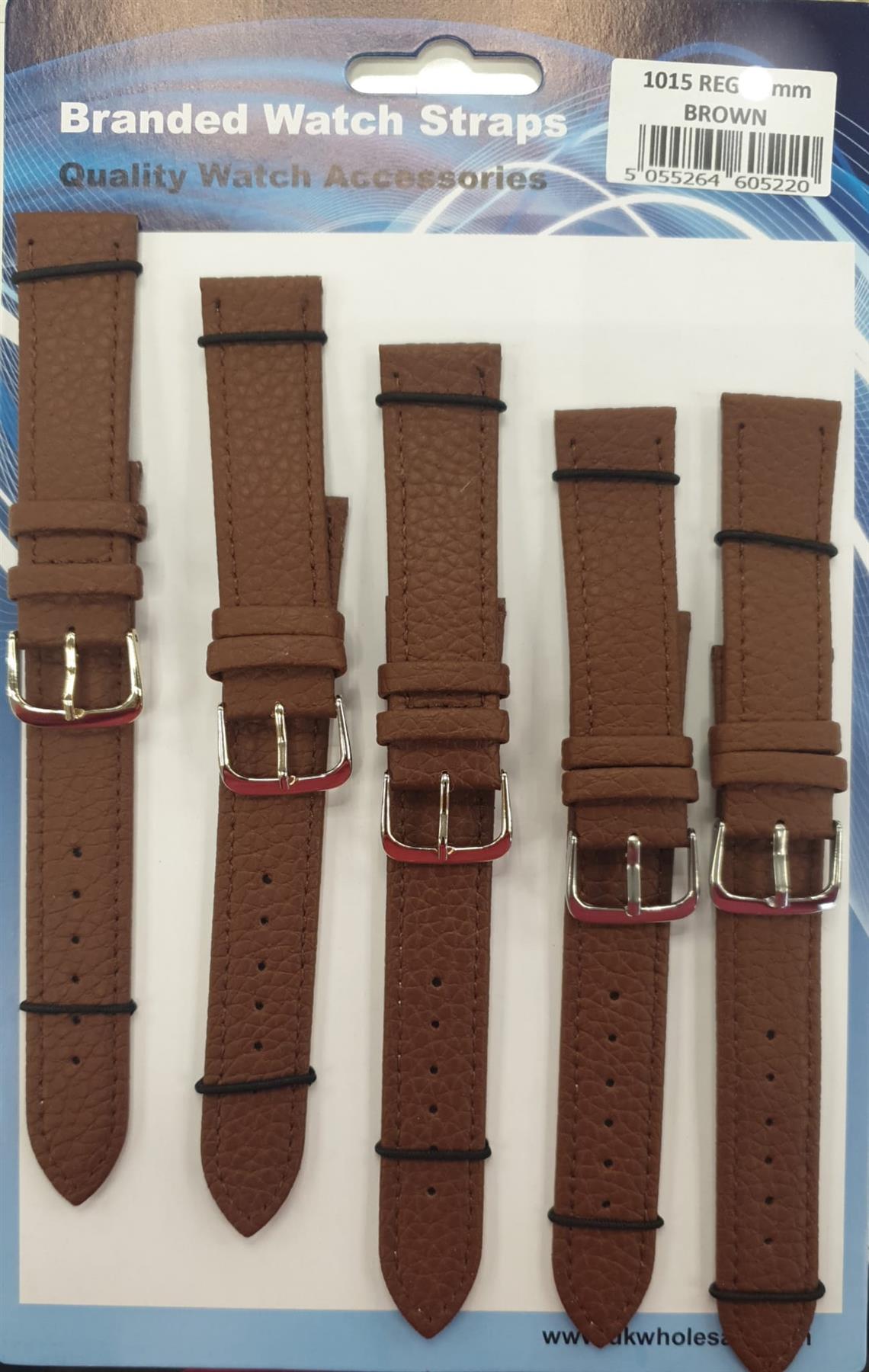 Brown Leather Watch Straps Pk5 size 22mm 1015BR