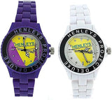 Henleys Project Deluxe Women's Set of 2 Funky Plastic Watch Purple-White SUMMERTWIN
