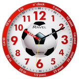 Ravel Childrens Time Teacher Red Football Design Wall Clock