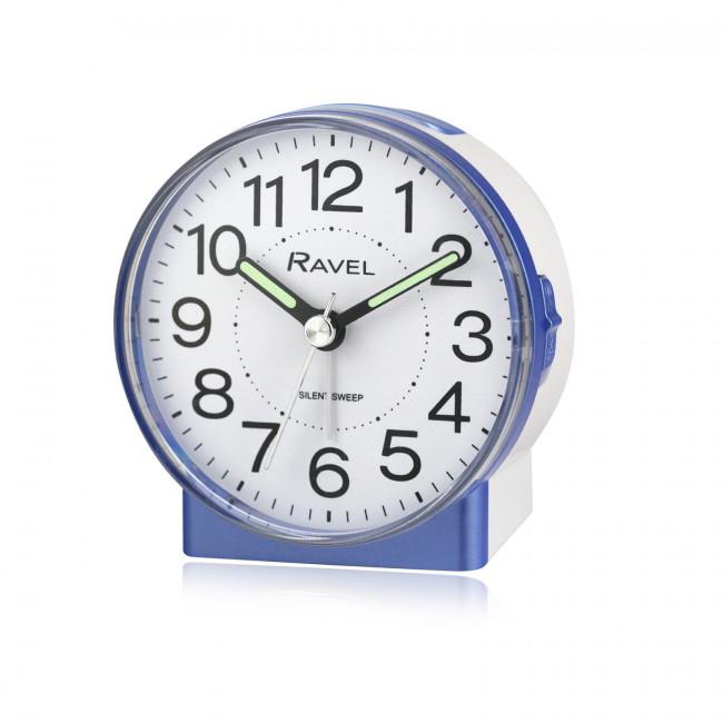 Ravel Round Mid Sized Bedside Quartz Alarm Clock - Blue RC039.6