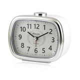 Ravel Mid sized Bedside Quartz Alarm Clock - White / Silver RC042.4C