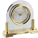 Widdop Glass Mantel Clock 2 Tone Dial Gold Stand W2716