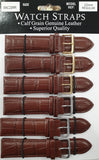 BNCMR Brown padded crocodile Leather Straps card of 6