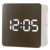 Ravel Mirror Finish LED Alarm Clock (with USB) White RCLED001.4
