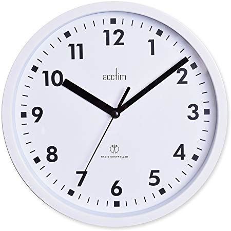 Acctim Nardo 20cm Radio Controlled White Wall Clock 74662
