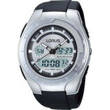 Lorus Mens Dual Time Watch Black Strap - R2389GX9