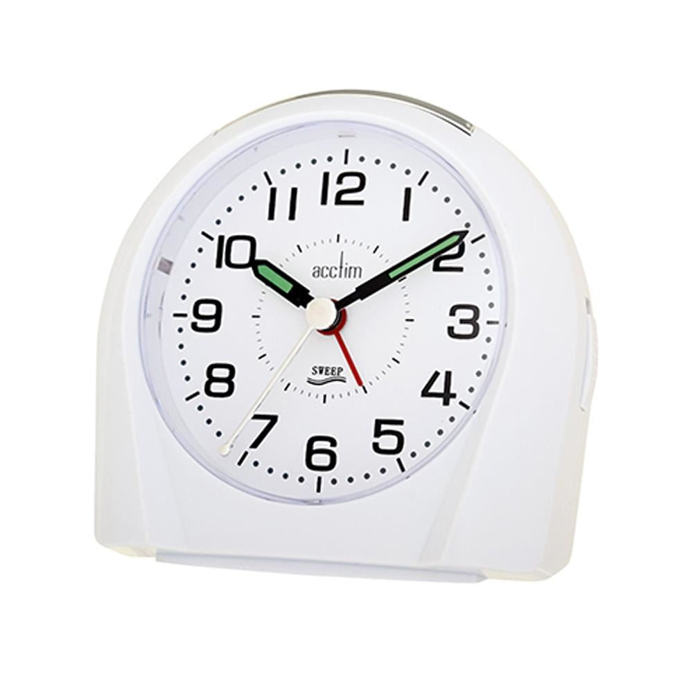 Acctim Europa Analogue Bedside Desk Alarm Clock White 14112