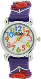 Relda Children's Analog Spiders & Web On Purple Silicone Strap Girl's Watch REL103