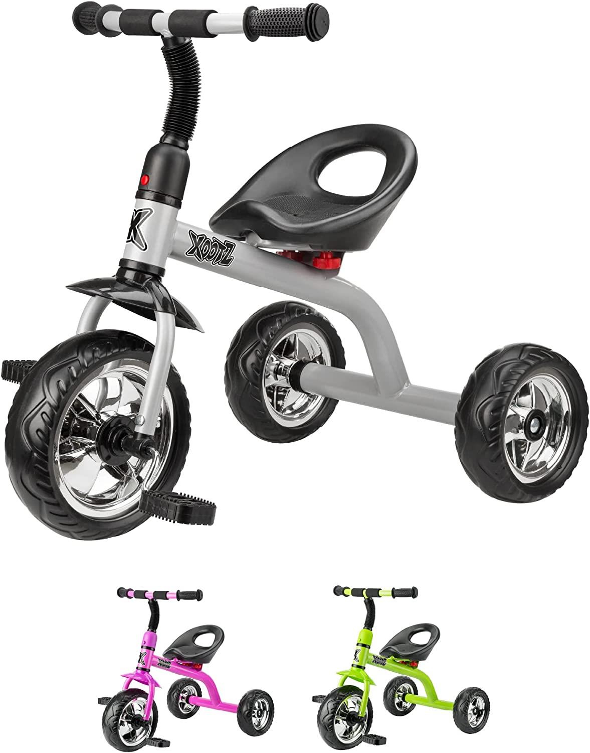 Xootz Tricycle Kids Trike Pedal Tricycle-  Silver