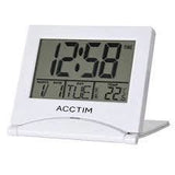 Acctim Mini Flip 2 Folding Travel LCD Alarm Clock White 15782