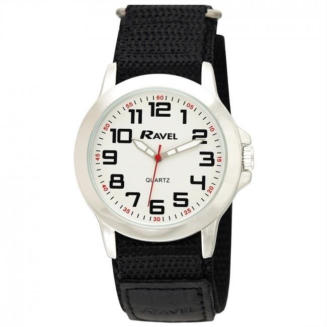 Ravel Men Sports Case Arabic Dial Velcro Strap Watch