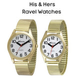 Ravel Mens Expander Bracelet Watch Gilt + Ravel Womens Expander Bracelet Gilt Watch Watch R0225.02.2+R0225.02.1