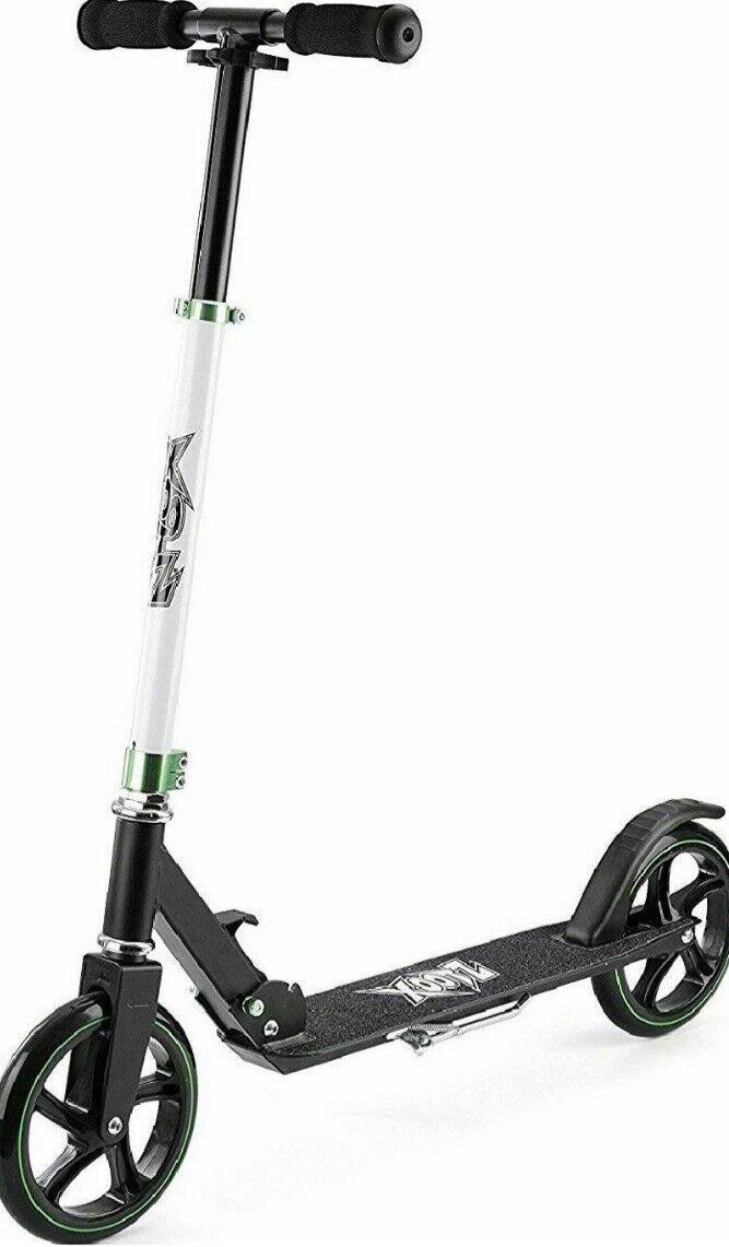 Xootz Big Wheel Scooter for Kids, Foldable with Adjustable Handlebars TY5888 Black and White