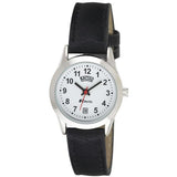 Ravel Womens Stainless Steel Day/Date Faux Leather Strap Watch R0706.20.2