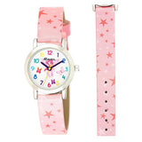Ravel Children's Fairy Dial With Pink Stars Strap Watch - R1810.4