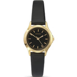 Sekonda Ladies Gold Plated Black Leather Strap Watch 4141
