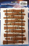 Leather Brown Tan Extra Long Watch Straps Pk10 8mm