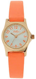 Reflex Girls Ladies White Dial Rose Gold Tone Metal Orange Strap Watch 101331LT