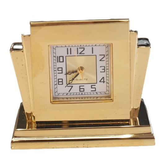 Mini Golden Clock Miniature Clock Goldtone Mini Clock Solid Brass IMP30 - CLEARANCE NEED ...